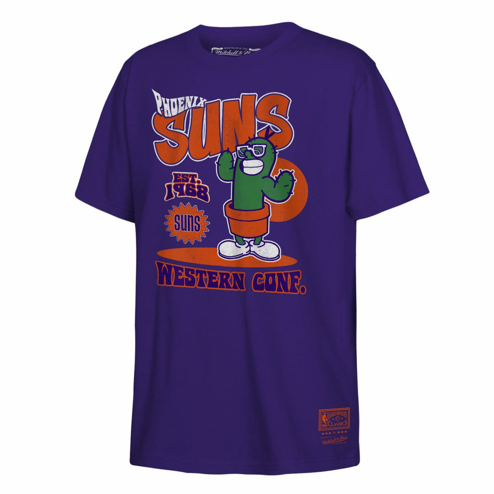 Phoenix Suns Youth Retro Mascot Script T-Shirt Purple - NBA