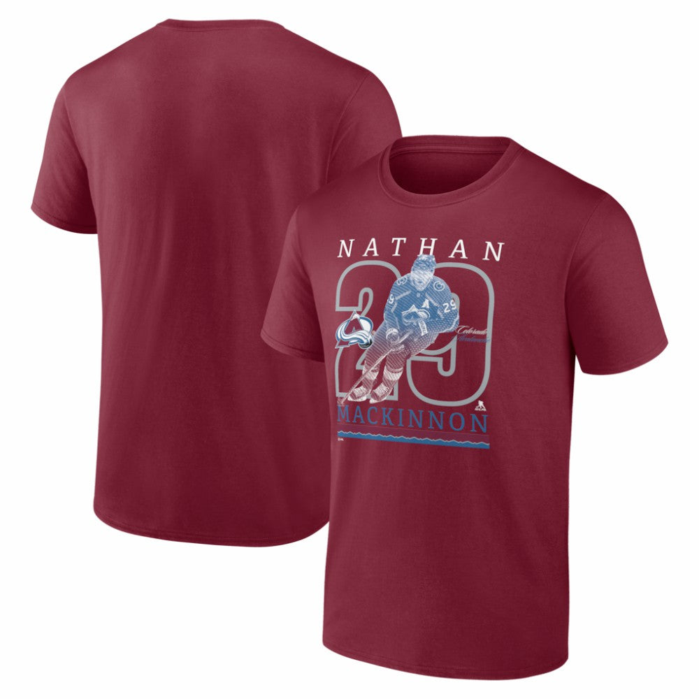 Nathan MacKinnon Colorado Avalanche Player Show T-Shirt - Burgundy - NHL