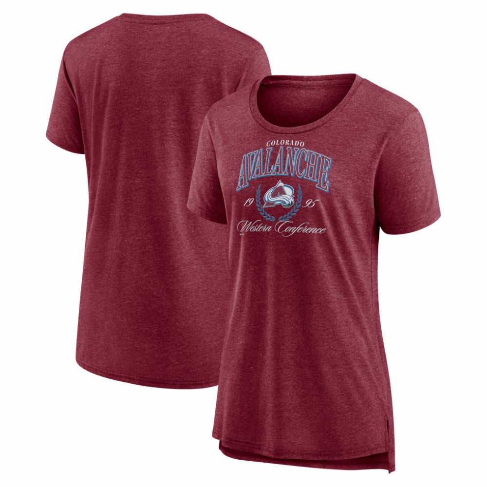 Colorado Avalanche Women's Reign Supreme Tri-Blend T-Shirt - Burgundy - NHL