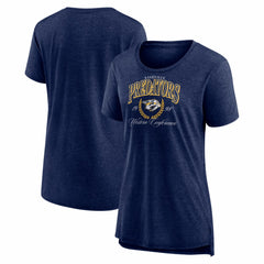 Nashville Predators Women's Reign Supreme Tri-Blend T-Shirt - Navy - NHL