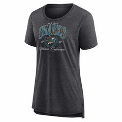 San Jose Sharks Women's Reign Supreme Tri-Blend T-Shirt - Gray - NHL
