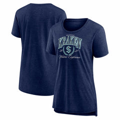Seattle Kraken Women's Reign Supreme Tri-Blend T-Shirt - Deep Sea Blue - NHL