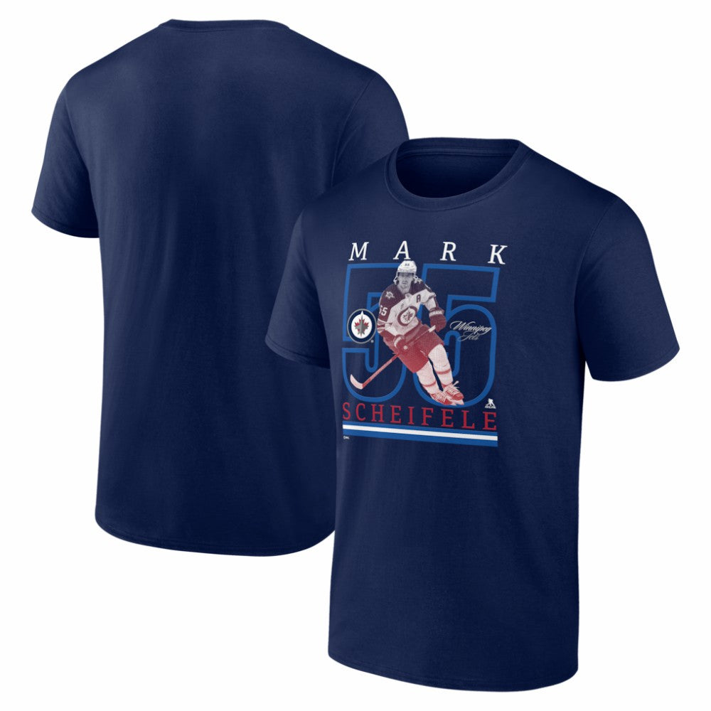 Mark Scheifele Winnipeg Jets Player Show T-Shirt - Navy - NHL