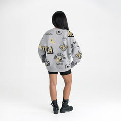 New Orleans Saints Gameday Couture Women's Always On Repeat Fleece Sweatshirt Heather Gray | NFL