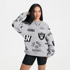 Las Vegas Raiders Gameday Couture Women's Always On Repeat Fleece Sweatshirt Heather Gray | NFL