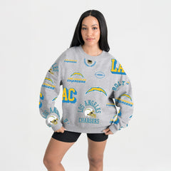 Los Angeles Chargers Gameday Couture Women's Always On Repeat Fleece Sweatshirt Heather Gray | NFL