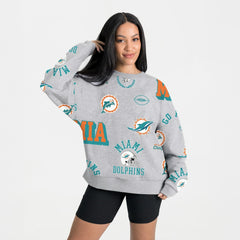 Miami Dolphins Gameday Couture Women's Always On Repeat Fleece Sweatshirt Heather Gray | NFL
