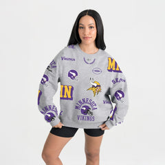 Minnesota Vikings Gameday Couture Women's Always On Repeat Fleece Sweatshirt Heather Gray | NFL