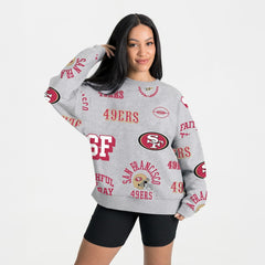 San Francisco 49ers Gameday Couture Women's Always On Repeat Fleece Sweatshirt Heather Gray | NFL