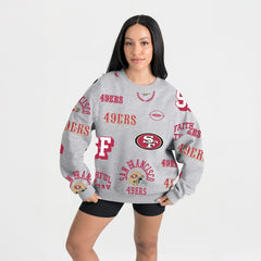 San Francisco 49ers Gameday Couture Women's Always On Repeat Fleece Sweatshirt Heather Gray | NFL