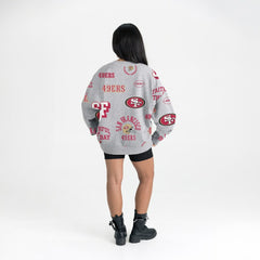 San Francisco 49ers Gameday Couture Women's Always On Repeat Fleece Sweatshirt Heather Gray | NFL