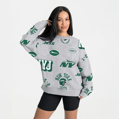 New York Jets Gameday Couture Women's Always On Repeat Fleece Sweatshirt Heather Gray | NFL