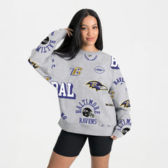 Baltimore Ravens Gameday Couture Women's Always On Repeat Fleece Sweatshirt Heather Gray | NFL