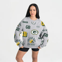 Green Bay Packers Gameday Couture Women's Always On Repeat Fleece Sweatshirt Heather Gray | NFL