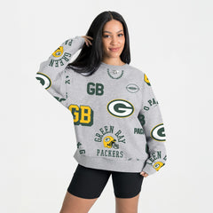 Green Bay Packers Gameday Couture Women's Always On Repeat Fleece Sweatshirt Heather Gray | NFL