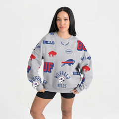 Buffalo Bills Gameday Couture Women's Always On Repeat Fleece Sweatshirt Heather Gray | NFL