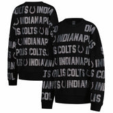 Indianapolis Colts Gameday Couture Women's Oversized Hype Era Rhinestone Text Sweatshirt Black | NFL