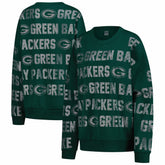 Green Bay Packers Gameday Couture Women's Oversized Hype Era Rhinestone Text Sweatshirt Green | NFL