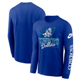 Dallas Cowboys Rewind Long Sleeve T-Shirt Royal | Nike for Sale