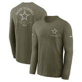 Dallas Cowboys 2025 Salute to Service Sideline Long Sleeve T-Shirt Olive | Nike for Sale