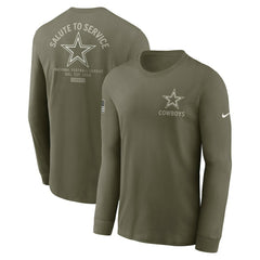 Dallas Cowboys 2025 Salute to Service Sideline Long Sleeve T-Shirt Olive | Nike for Sale