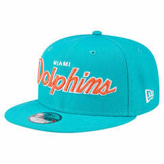 Miami Dolphins New Era Youth Main Script 9FIFTY Snapback Hat Aqua | NFL