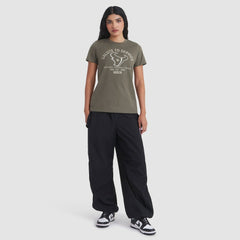 Houston Texans Women's 2025 Salute to Service Sideline T-Shirt Olive | Nike for Sale