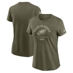 Philadelphia Eagles Women's 2025 Salute to Service Sideline T-Shirt Olive | Nike for Sale