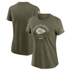 Kansas City Chiefs Women's 2025 Salute to Service Sideline T-Shirt Olive | Nike for Sale