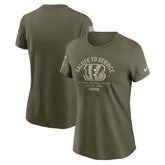Cincinnati Bengals Women's 2025 Salute to Service Sideline T-Shirt Olive | Nike for Sale