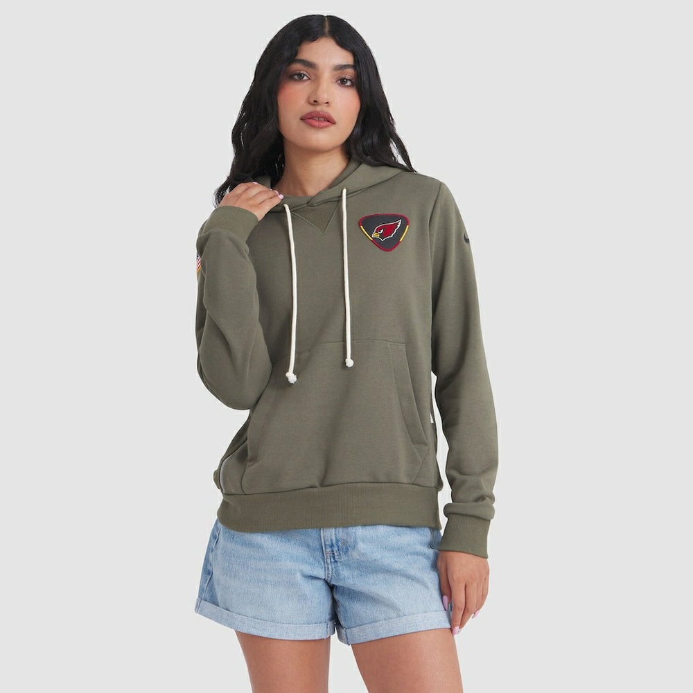 Arizona Cardinals Women's 2025 Salute to Service Sideline Standard Issue Dri-FIT Hoodie Olive | Nike for Sale
