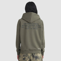 San Francisco 49ers Women's 2025 Salute to Service Sideline Standard Issue Dri-FIT Hoodie Olive | Nike for Sale