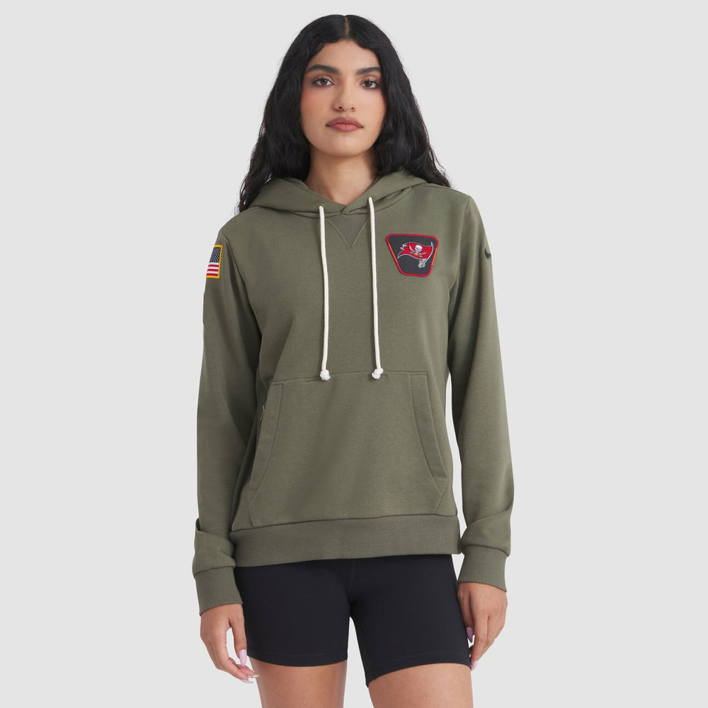 Tampa Bay Buccaneers Women's 2025 Salute to Service Sideline Standard Issue Dri-FIT Hoodie Olive | Nike for Sale