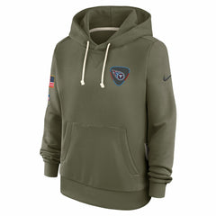 Tennessee Titans Women's 2025 Salute to Service Sideline Standard Issue Dri-FIT Hoodie Olive | Nike for Sale