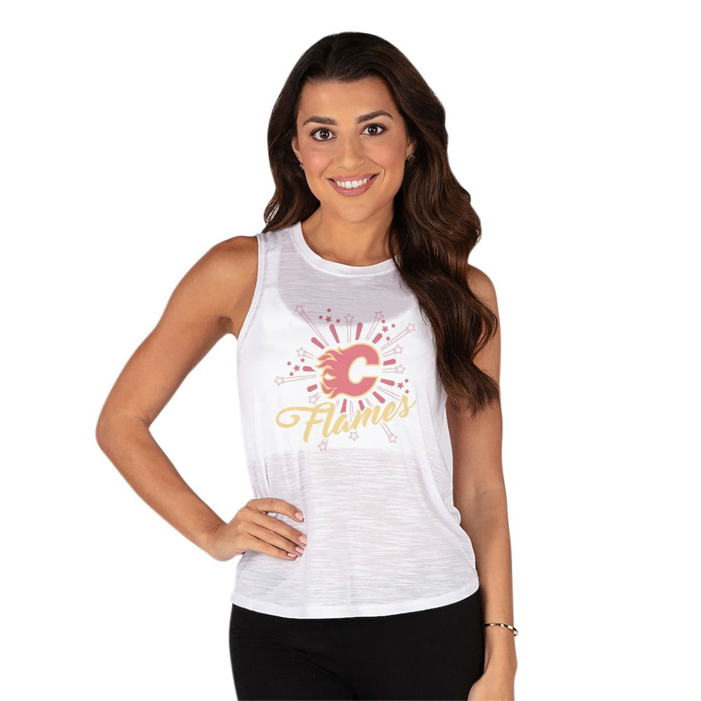 Calgary Flames Concepts Sport Women's Infuse Knit Tank Top - White - NHL