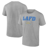 Los Angeles Chargers Unisex LAFD T-Shirt Gray | NFL