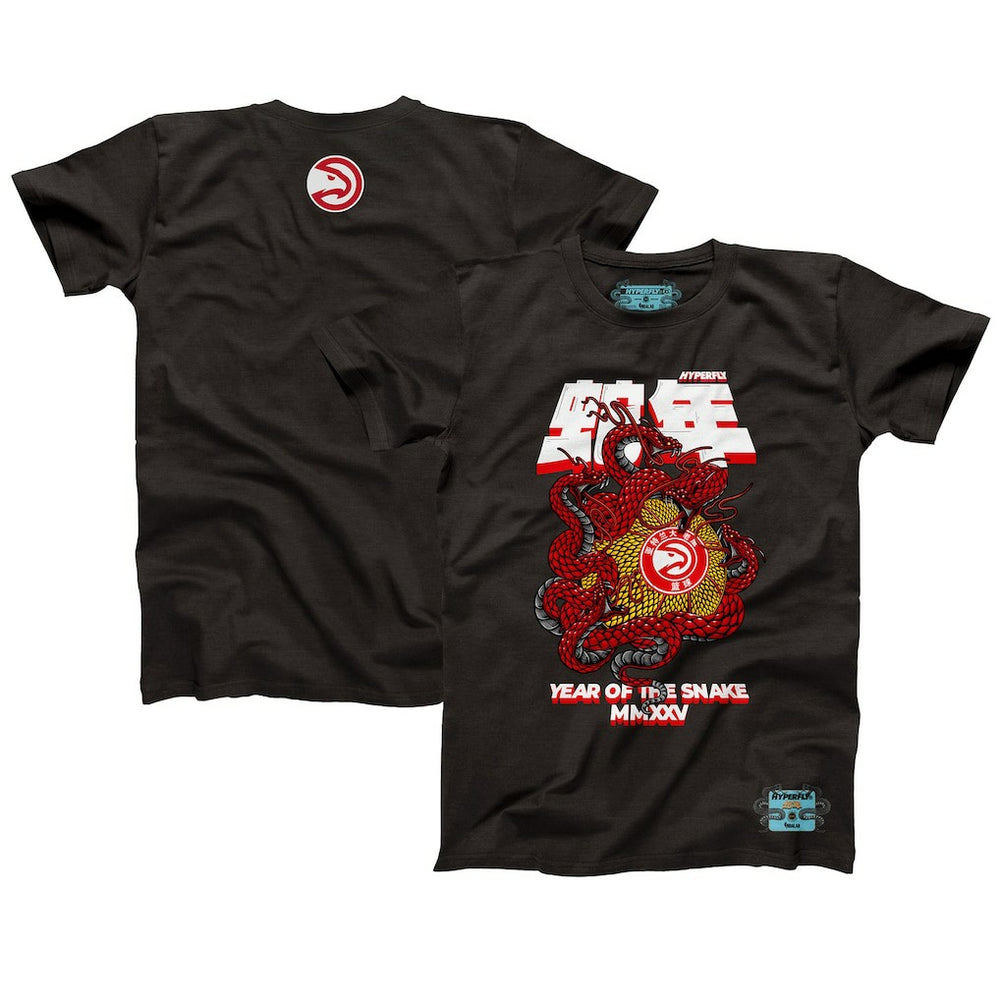 Atlanta Hawks NBALab x Hyperfly Unisex Year of the Snake Lunar New Year Collection T-Shirt Heather Black - NBA