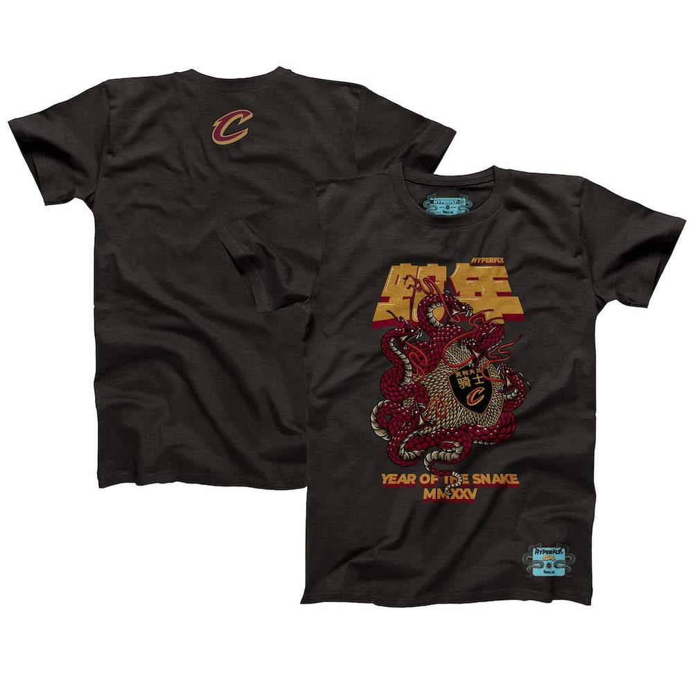 Cleveland Cavaliers NBALab x Hyperfly Unisex Year of the Snake Lunar New Year Collection T-Shirt Heather Black - NBA