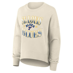 St. Louis Blues Fanatics Women's Oversized Vintage Slice Pullover Sweatshirt - Cream - NHL