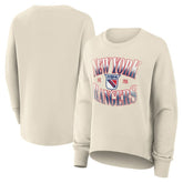 New York Rangers Fanatics Women's Oversized Vintage Slice Pullover Sweatshirt - Cream - NHL