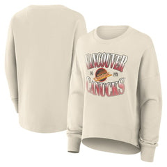 Vancouver Canucks Fanatics Women's Oversized Vintage Slice Pullover Sweatshirt - Cream - NHL