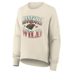 Minnesota Wild Fanatics Women's Oversized Slice Pullover Sweatshirt - Cream - NHL