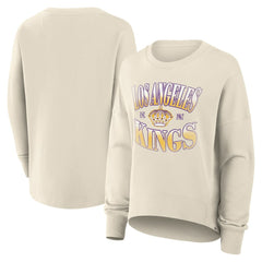 Los Angeles Kings Fanatics Women's Oversized Vintage Slice Pullover Sweatshirt - Cream - NHL
