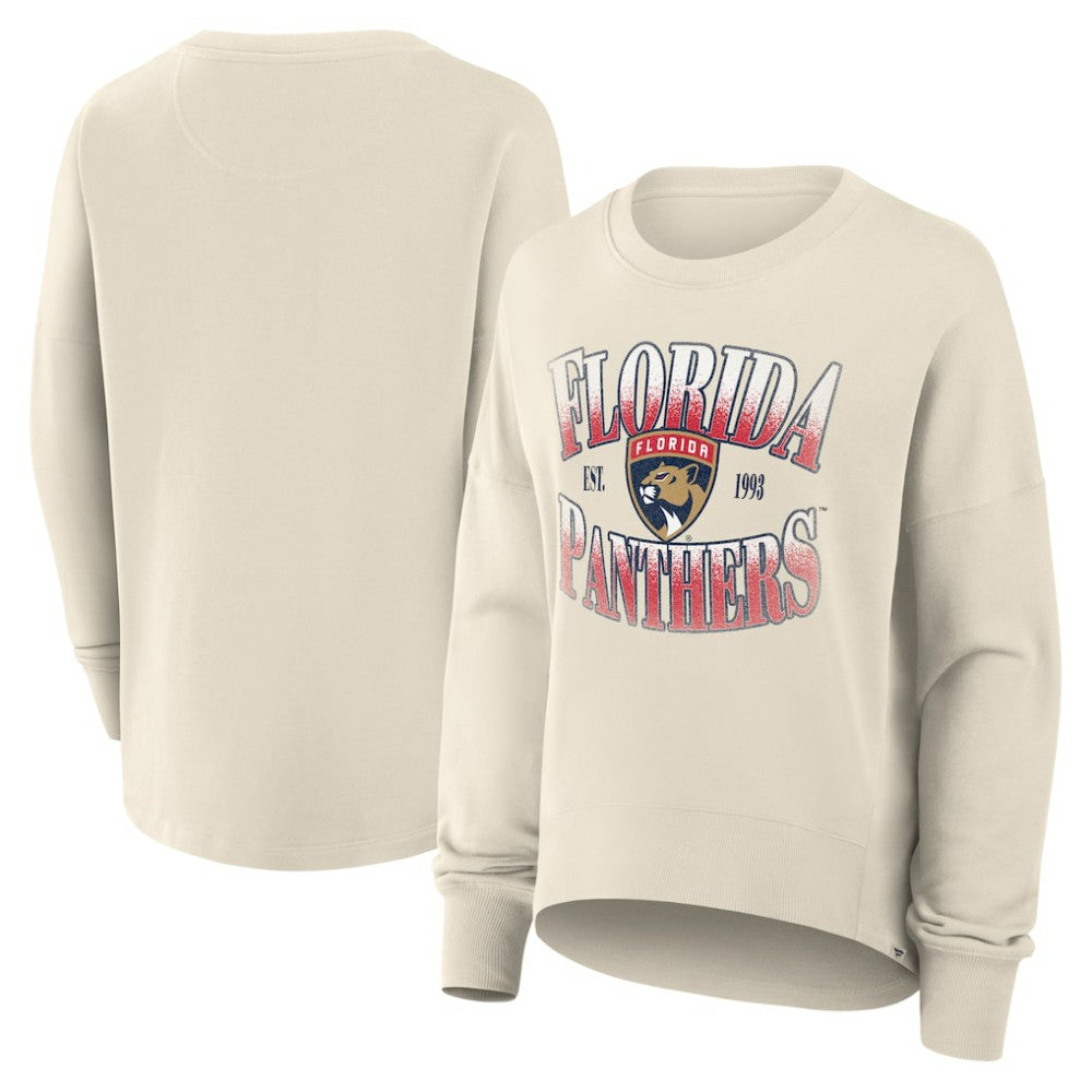 Florida Panthers Fanatics Women's Oversized Slice Pullover Sweatshirt - Cream - NHL
