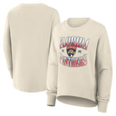 Florida Panthers Fanatics Women's Oversized Slice Pullover Sweatshirt - Cream - NHL