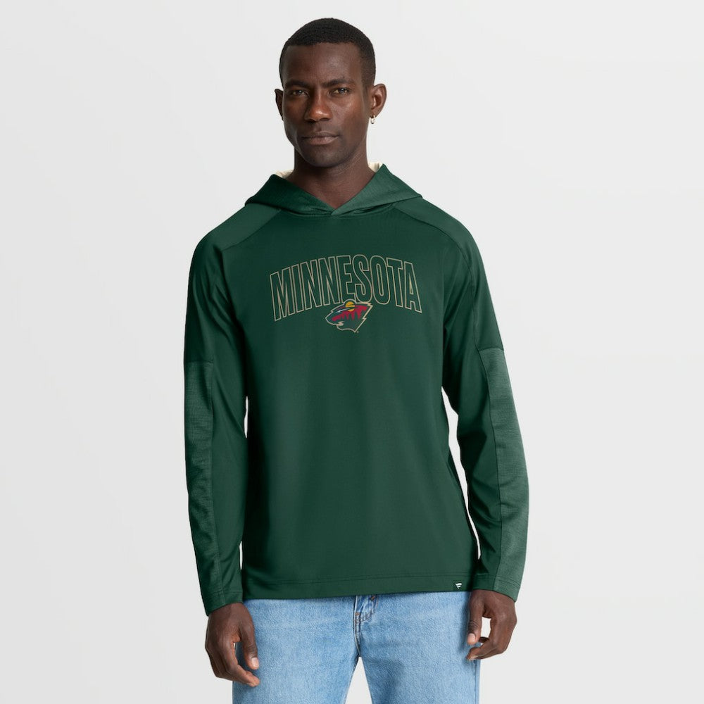 Minnesota Wild Fanatics Penalty Shot Long Sleeve Hoodie T-Shirt - Green - NHL