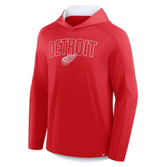 Detroit Red Wings Fanatics Penalty Shot Long Sleeve Hoodie T-Shirt - Red - NHL