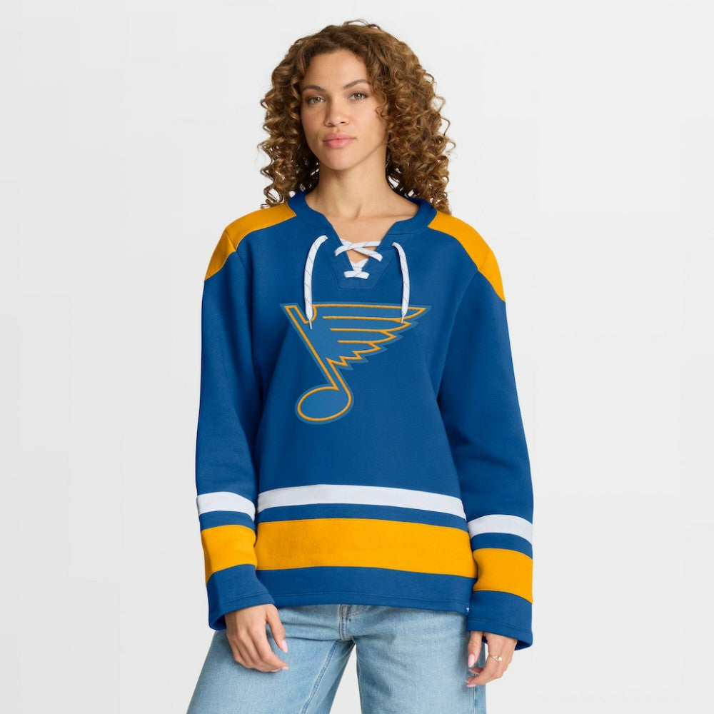 St. Louis Blues Fanatics Women's Icing Long Sleeve Lace Up Sweatshirt - Blue - NHL