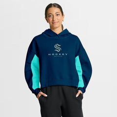 Seattle Kraken Fanatics Women's Back Check Boxy Hoodie - Navy - NHL