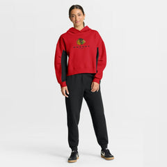 Chicago Blackhawks Fanatics Women's Back Check Boxy Hoodie - Red - NHL
